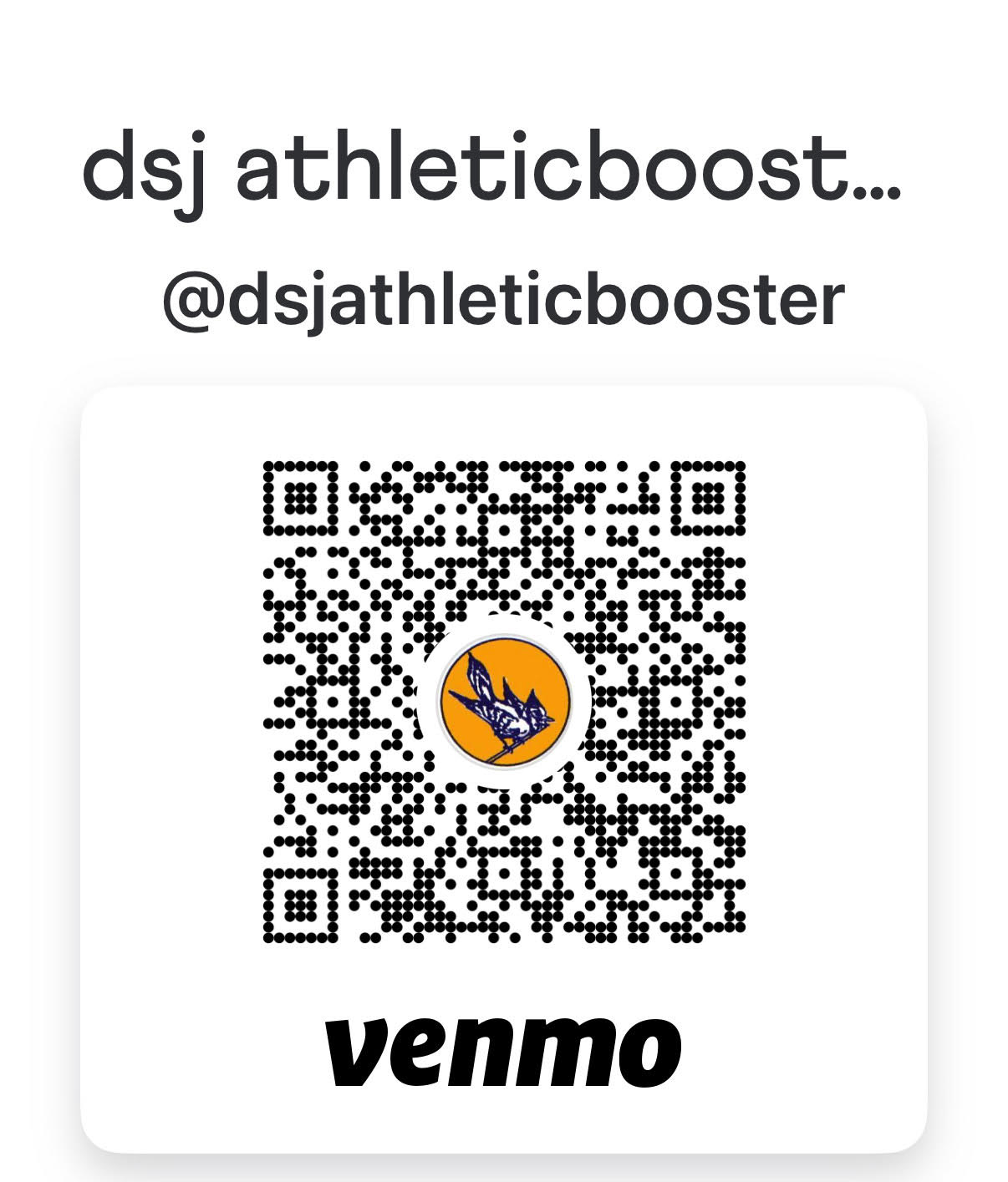 DSJ Athletic Booster Venmo QR Code